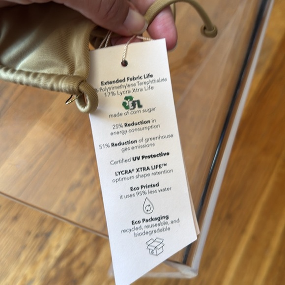 NWT$68 HAHt Titsy Multiway Micro Triangle Bikini Swim Top Shroom BROWN Sz MEDIUM - Picture 4 of 10